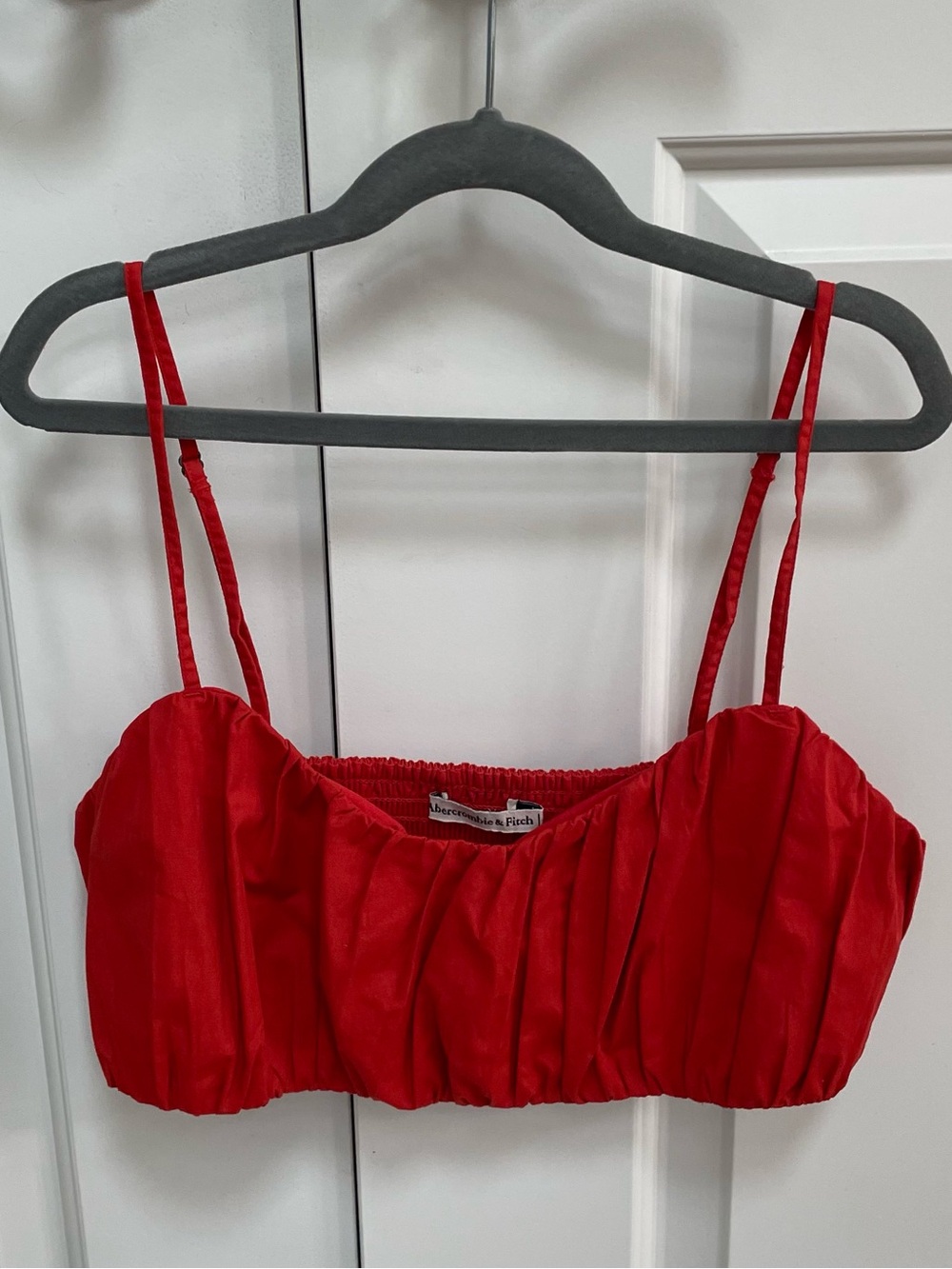 Abercrombie & Fitch Rust Colored Ruched Adjustable Thin Spaghetti Strap Top - Picture 2 of 10